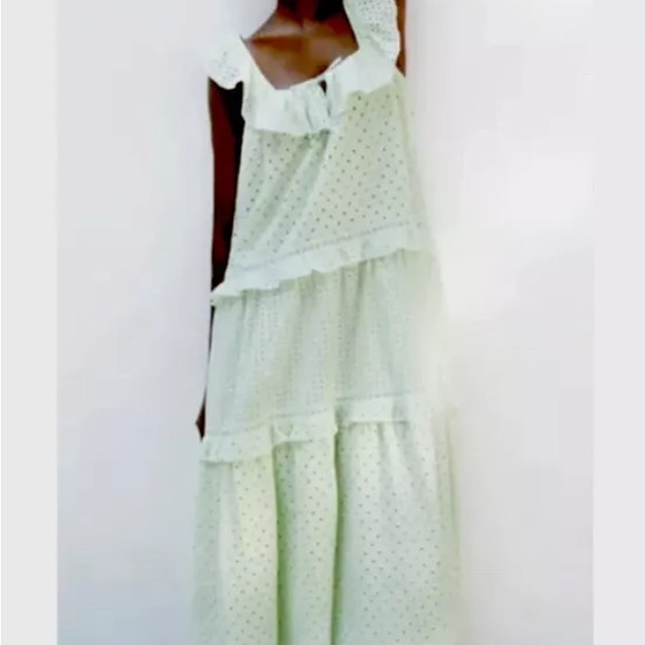 Zara Dresses & Skirts - Zara Mint Green Embroidery Eyelet Dress,  Size M, NWOT